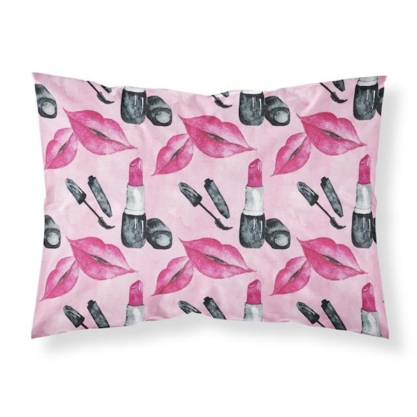 Carolines Treasures Carolines Treasures BB7501PILLOWCASE Watercolor Diva Lipstick Fabric Standard Pillowcase BB7501PILLOWCASE - main